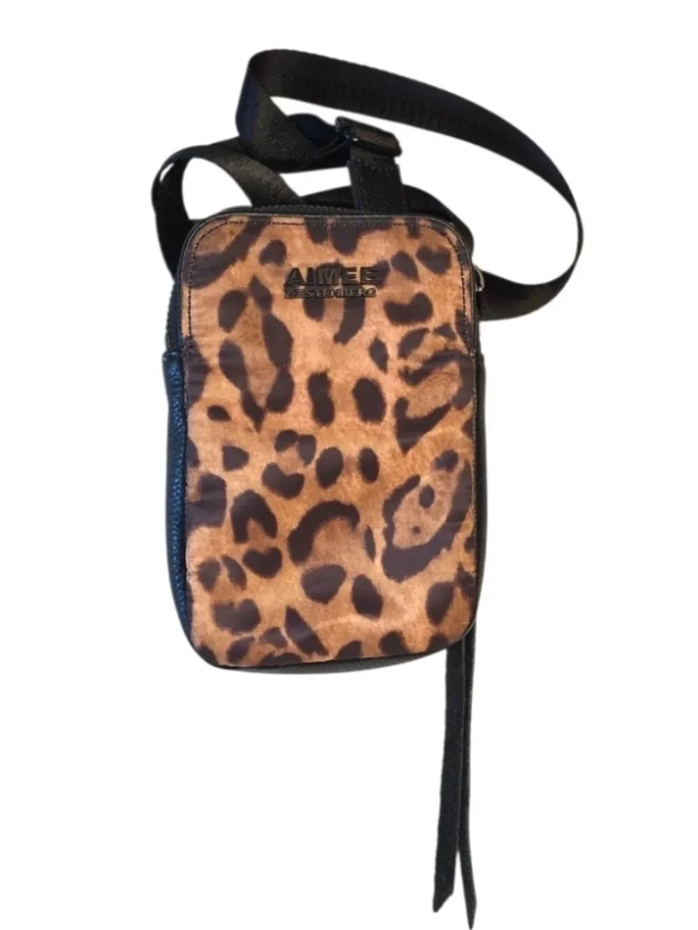 Aimee Kestenberg Leopard Print Crossbody Purse Shoulder Bag Cell Phone Pouch